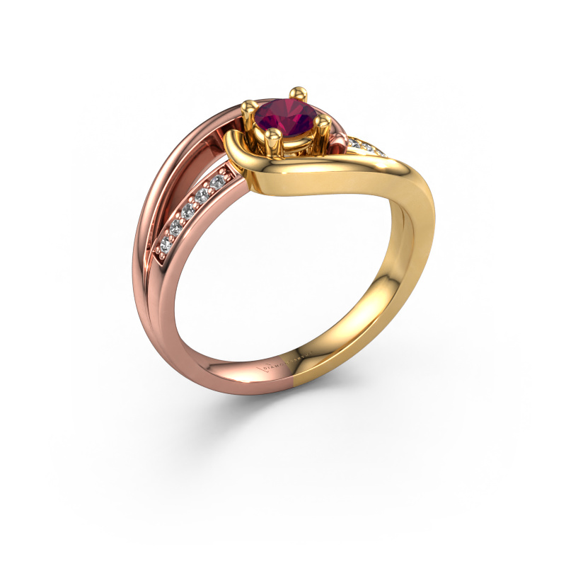 Image de Bague Aylin 585 or rose Rhodolite 4 mm