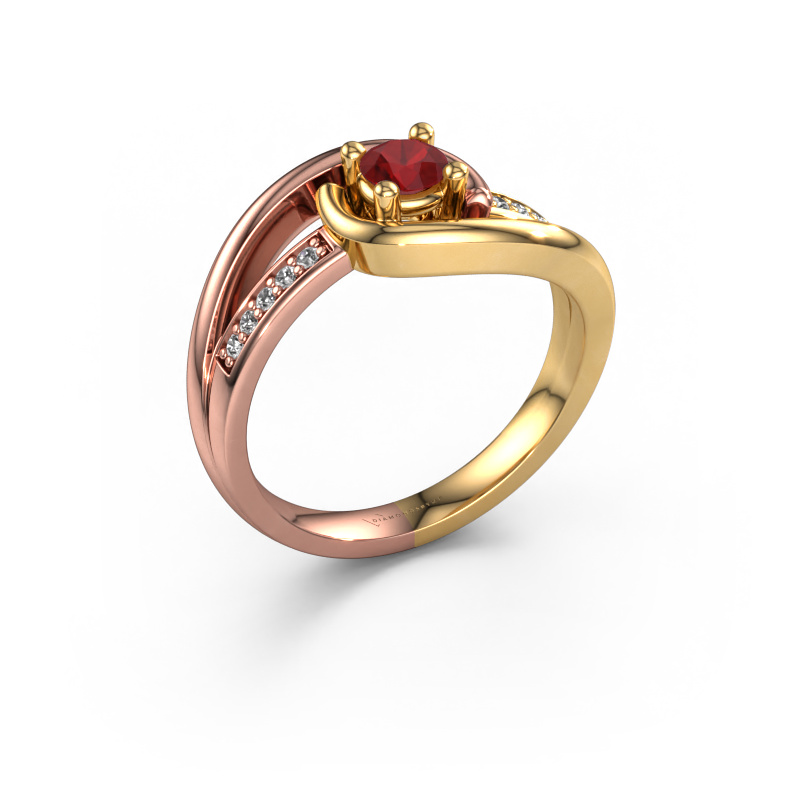 Image of Ring Aylin 585 rose gold Ruby 4 mm