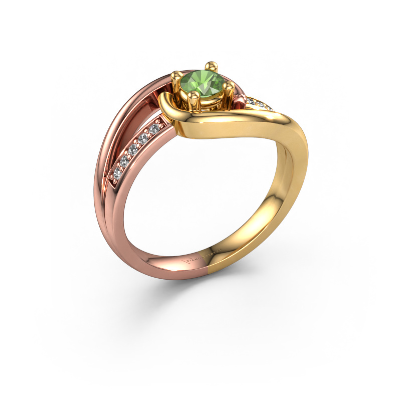 Image of Ring Aylin 585 rose gold Tourmaline green 4 mm