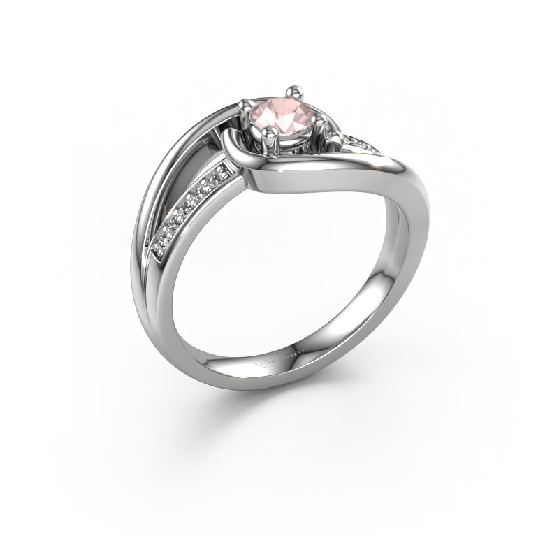 Image of Ring Aylin 950 platinum Morganite champagne 4 mm