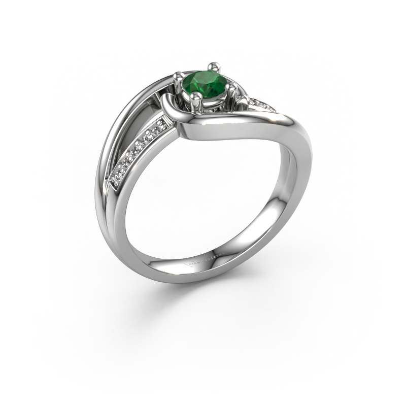 Image of Ring Aylin 950 platinum Emerald 4 mm