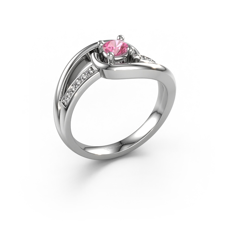 Bild von Ring Aylin 950 Platin Pink Saphir 4 mm
