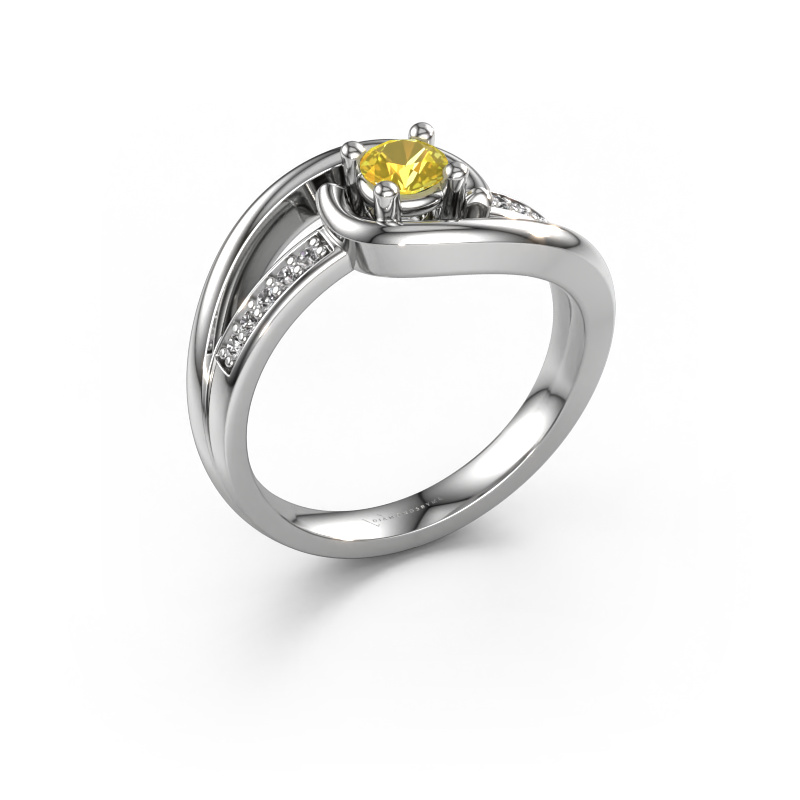 Image of Ring Aylin 950 platinum Yellow sapphire 4 mm