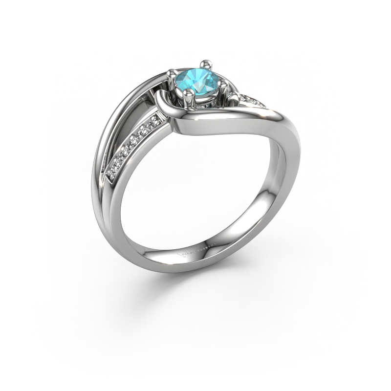 Bild von Ring Aylin 950 Platin Blau Topas 4 mm