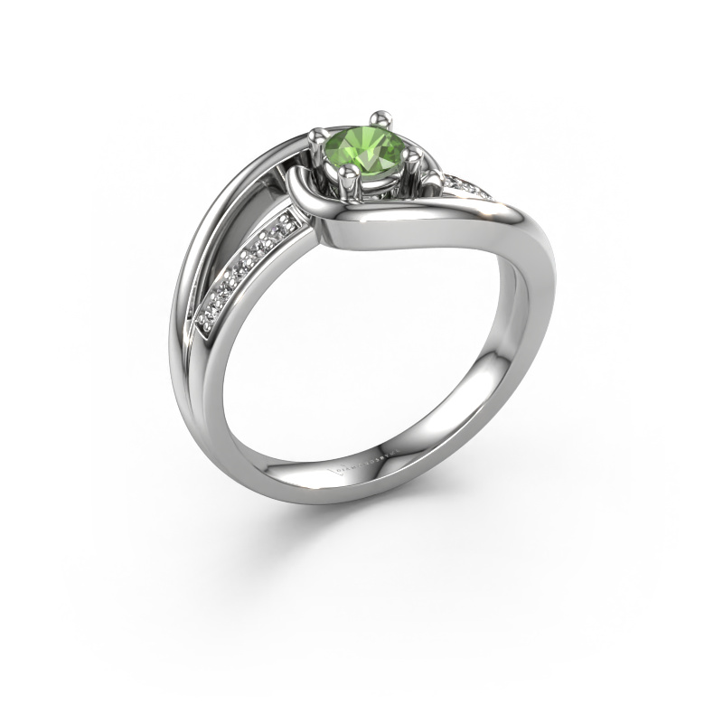 Image of Ring Aylin 950 platinum Tourmaline green 4 mm