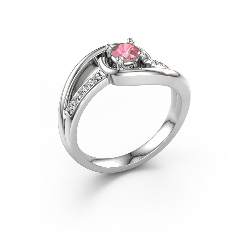 Bild av Ring Aylin 950 platina Rosa turmalin 4 mm