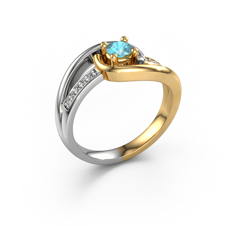Image of Ring Aylin 585 white gold Blue topaz 4 mm