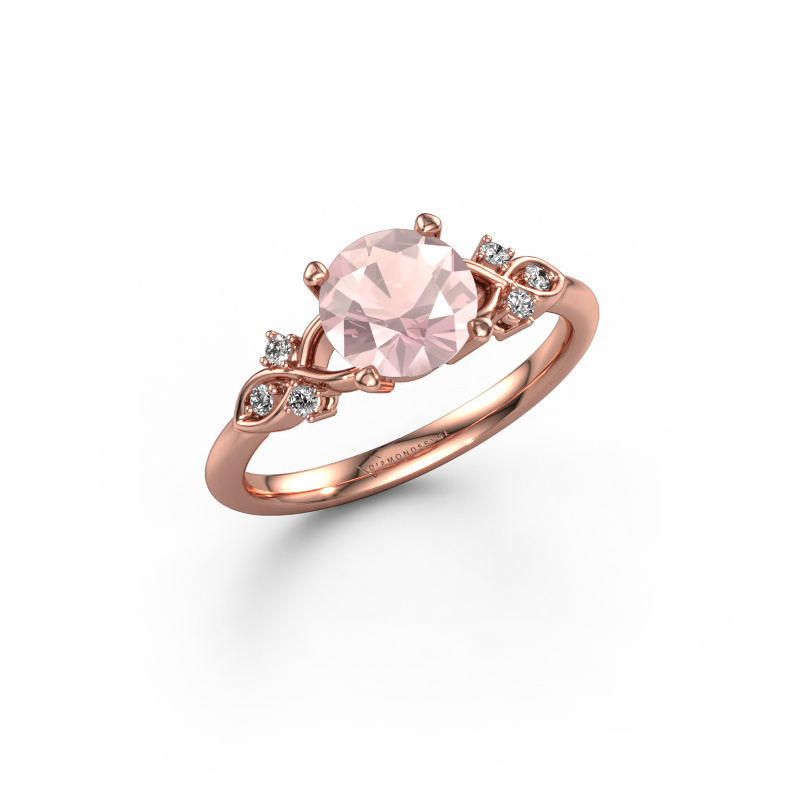 Image of Engagement ring Azra RND 585 rose gold Morganite champagne 7 mm