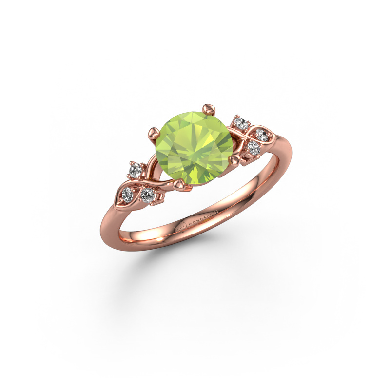 Image of Engagement ring Azra RND 585 rose gold Peridot 7 mm