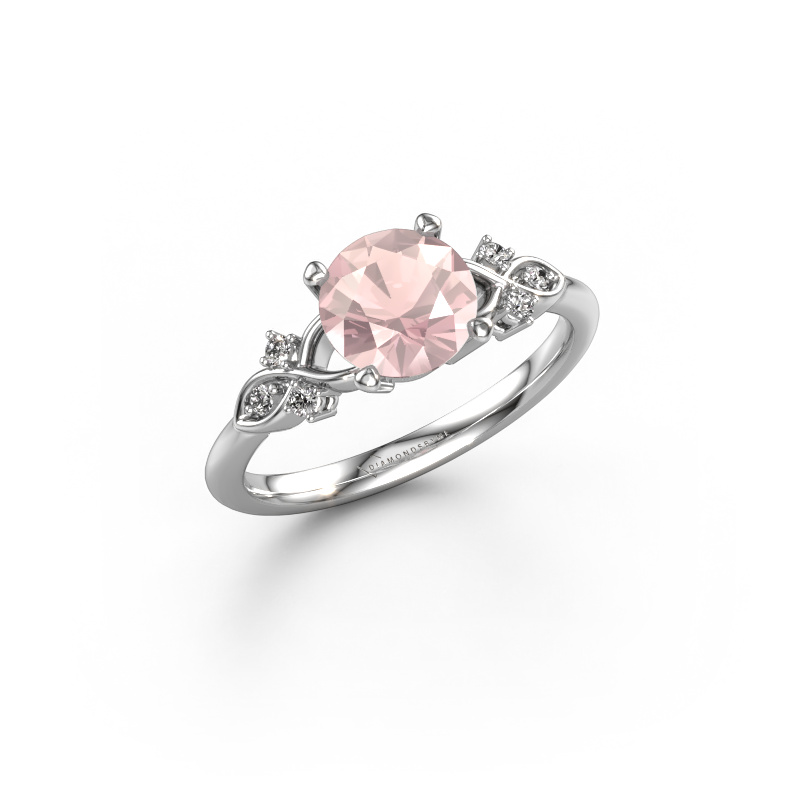 Image of Engagement ring Azra RND 950 platinum Morganite champagne 7 mm