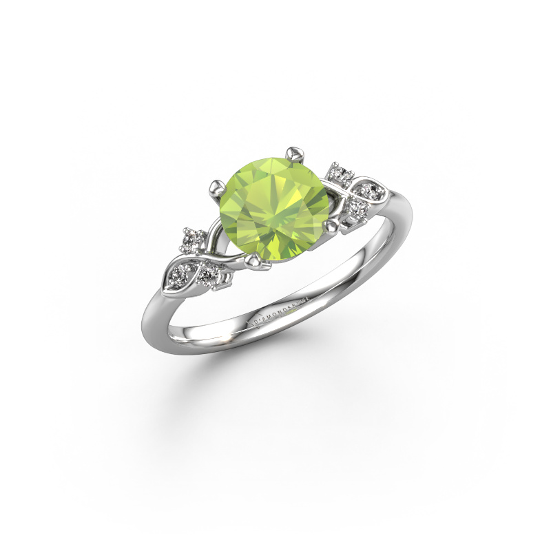 Image of Engagement ring Azra RND 950 platinum Peridot 7 mm