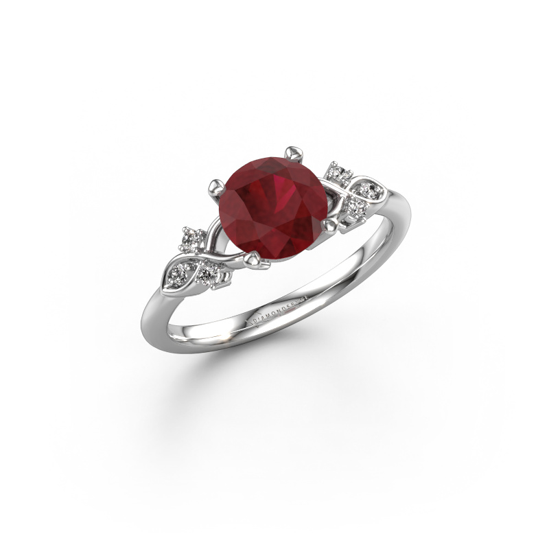 Image of Engagement ring Azra RND 950 platinum Ruby 7 mm