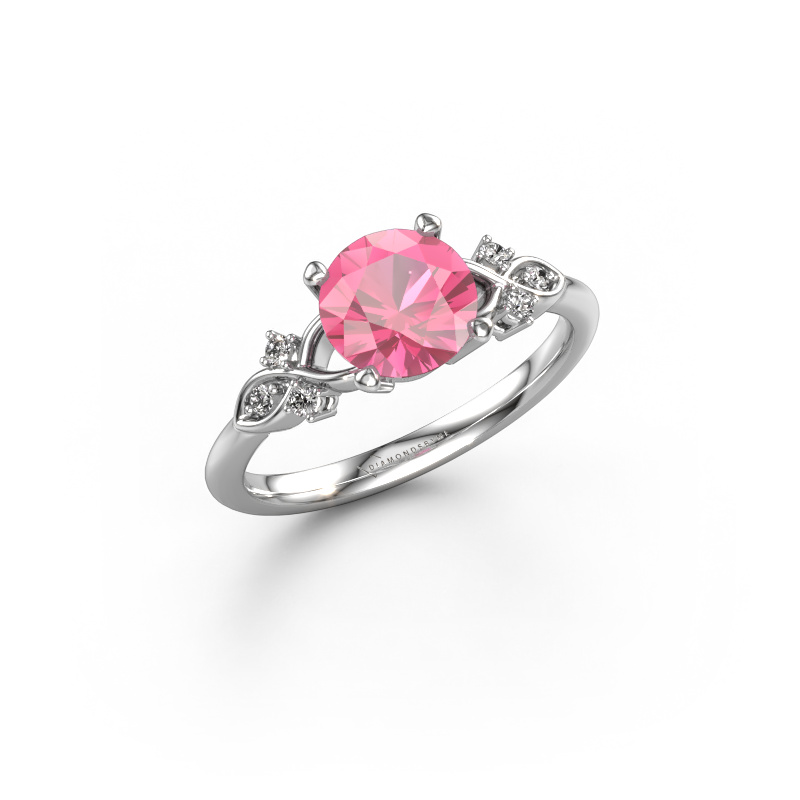 Bild von Verlobungsring Azra RND 950 Platin Pink Saphir 7 mm