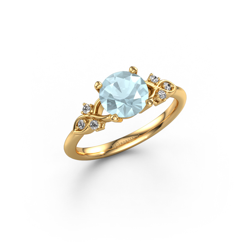 Image of Engagement ring Azra RND 585 gold Aquamarine 7 mm