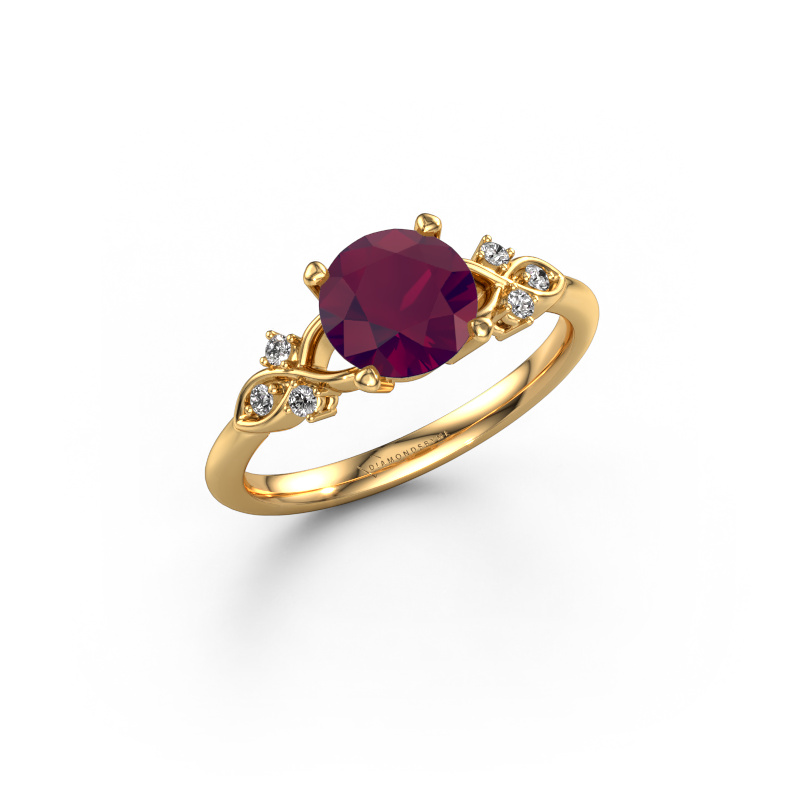 Bild von Verlobungsring Azra RND 585 Gold Rhodolit 7 mm