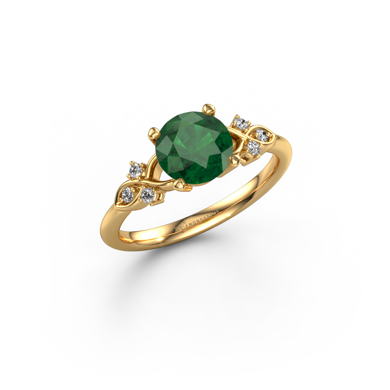 Image of Engagement ring Azra RND 585 gold Emerald 7 mm