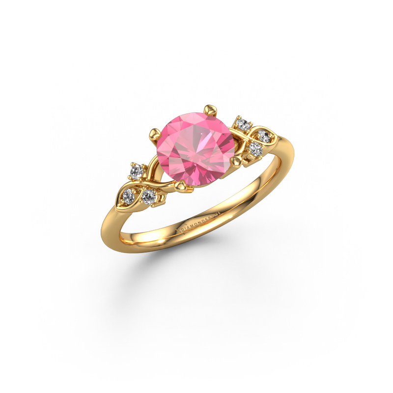 Bild von Verlobungsring Azra RND 585 Gold Pink Saphir 7 mm