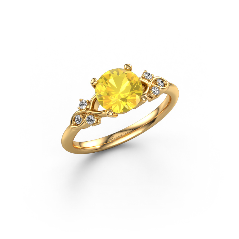 Image of Engagement ring Azra RND 585 gold Yellow sapphire 7 mm