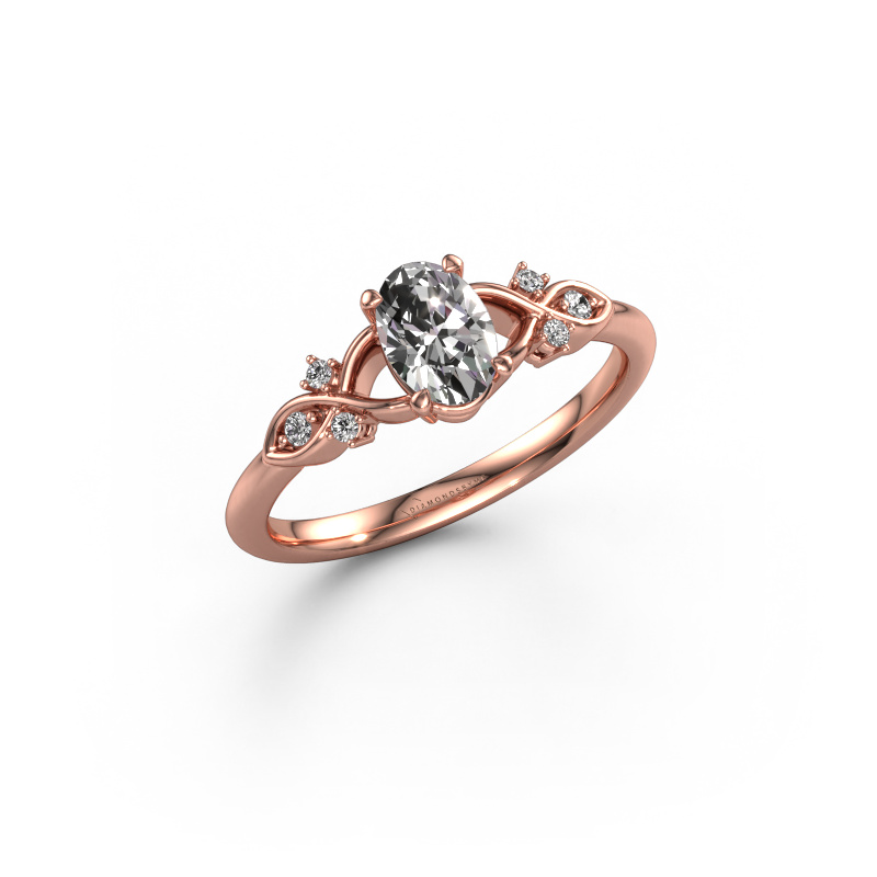 Image de Bague de fiançailles Azra OVL 585 or rose Diamant 0.654 crt