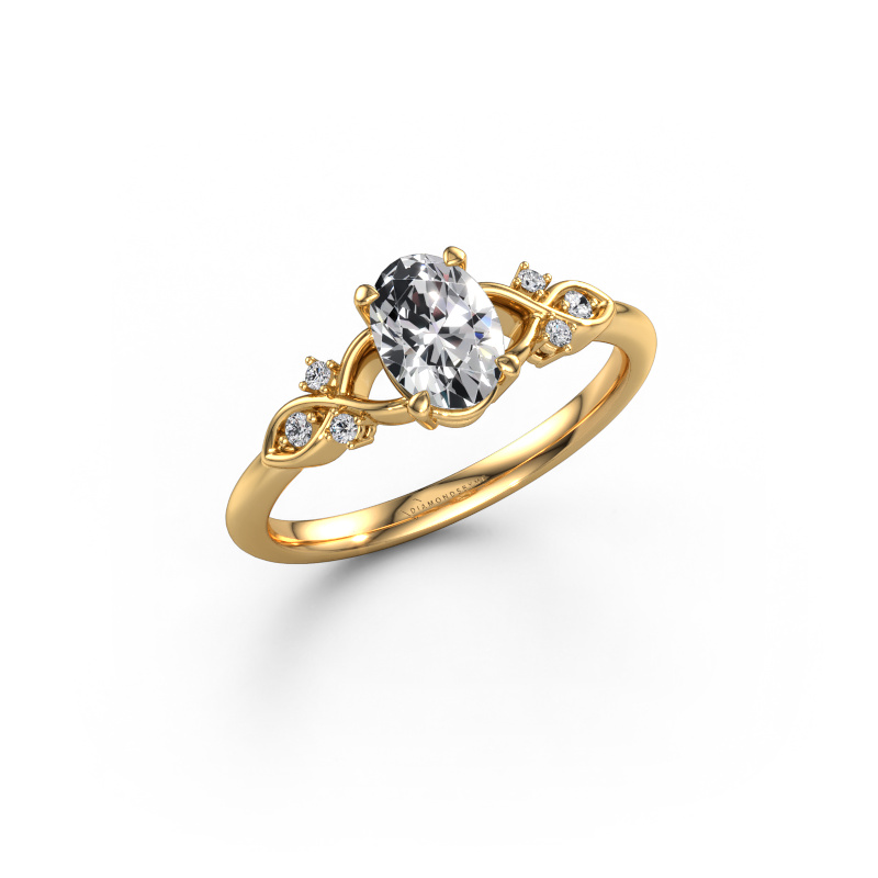 Image de Bague de fiançailles Azra OVL 585 or jaune Diamant 0.854 crt
