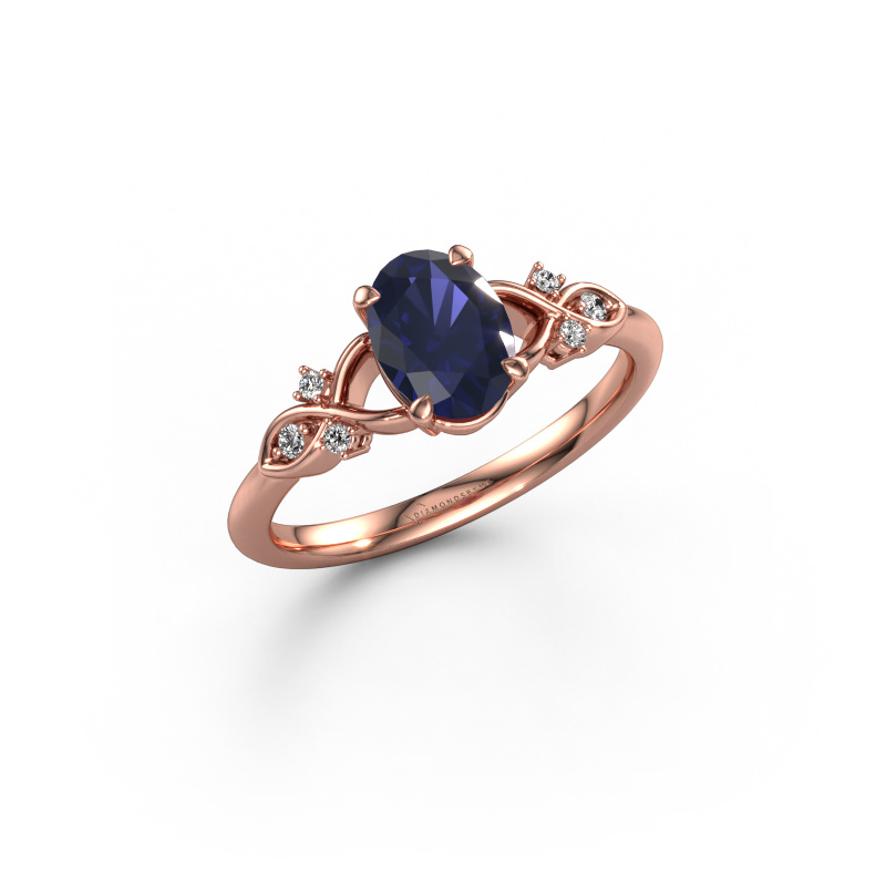 Bild von Verlobungsring Azra OVL 585 Roségold Saphir 8x6 mm