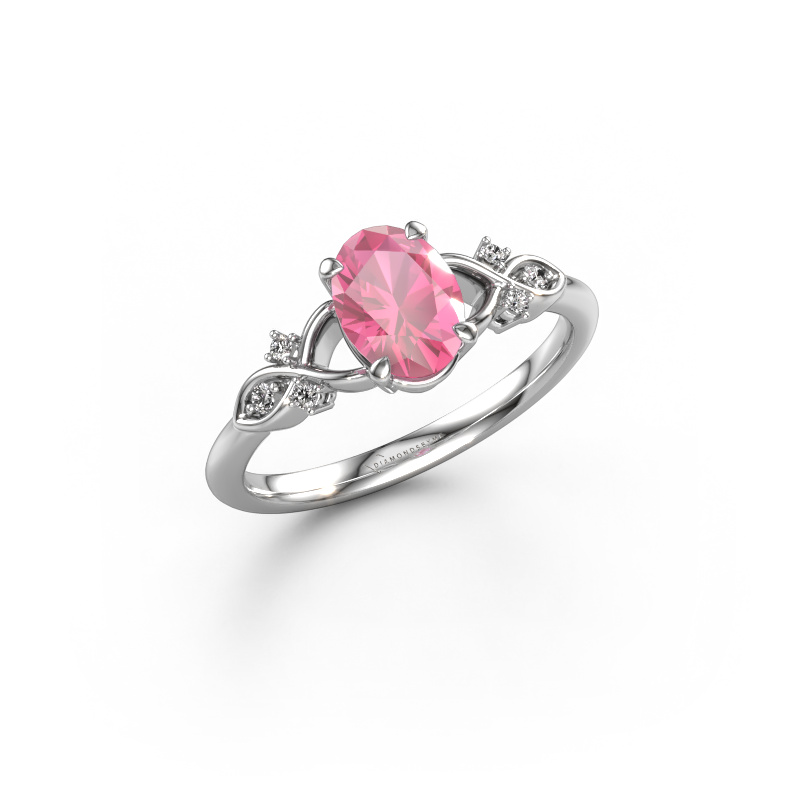 Bild von Verlobungsring Azra OVL 585 Weißgold Pink Saphir 8x6 mm
