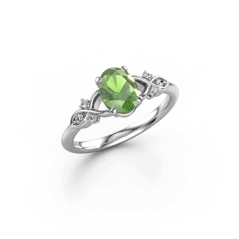 Bild von Verlobungsring Azra OVL 950 Platin Turmalin grün 8x6 mm