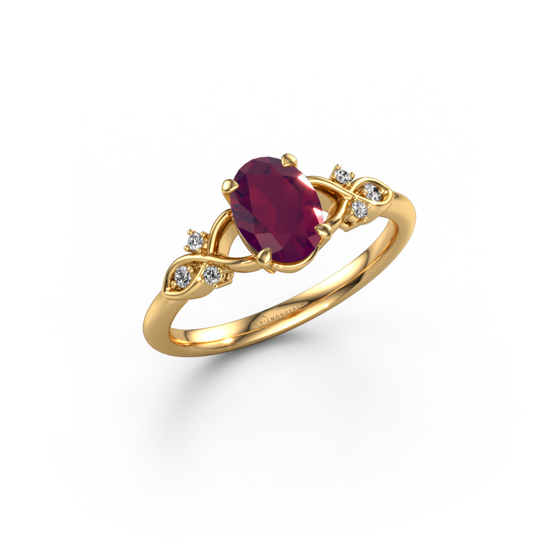 Bild von Verlobungsring Azra OVL 585 Gold Rhodolit 8x6 mm