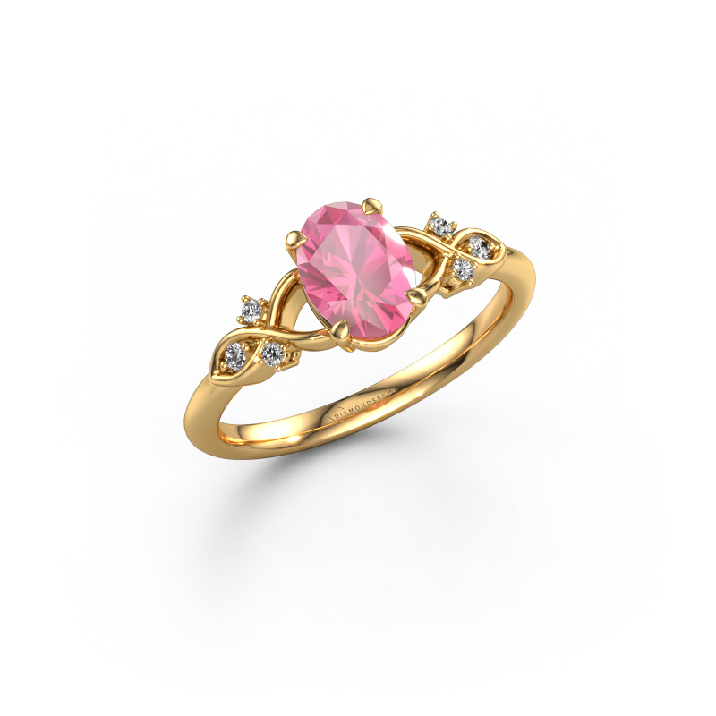 Bild von Verlobungsring Azra OVL 585 Gold Pink Saphir 8x6 mm