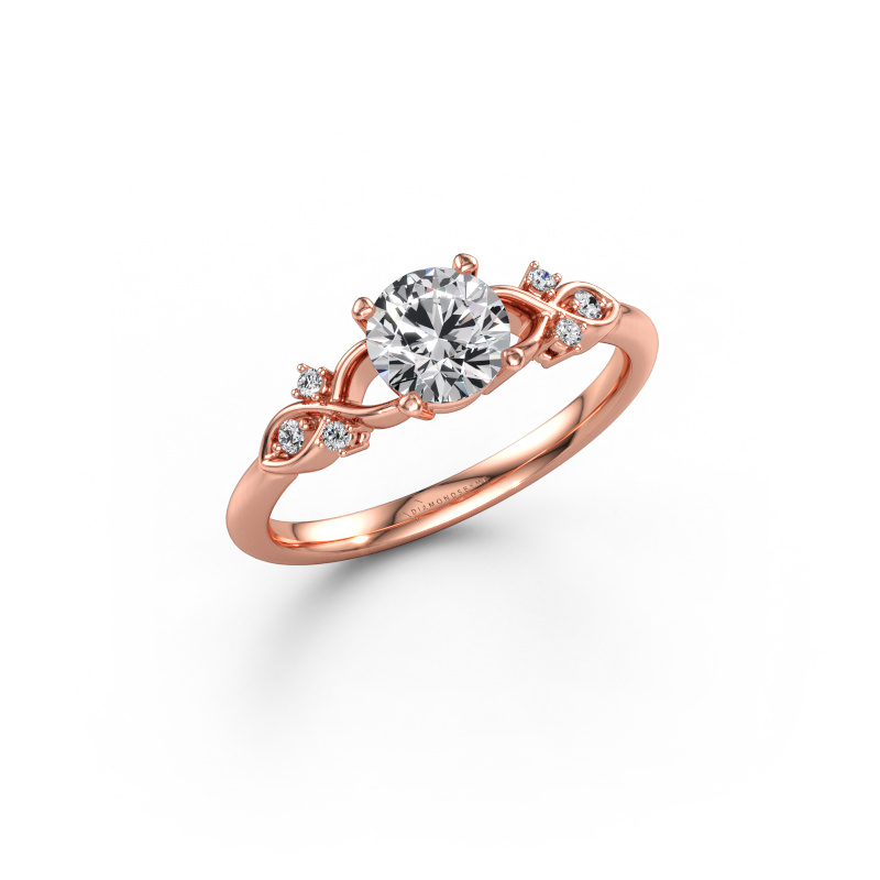 Immagine di Anello di fidanzamento Azra RND 585 oro rosa Diamante 0.754 crt