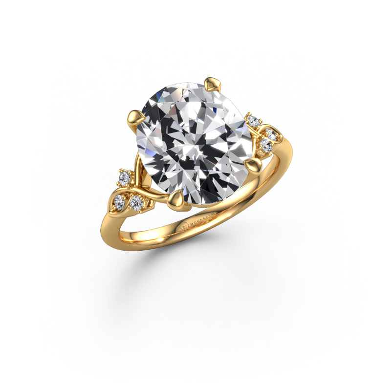 Image of Engagement ring Azra OVL 585 gold Lab grown diamond 5.122 crt