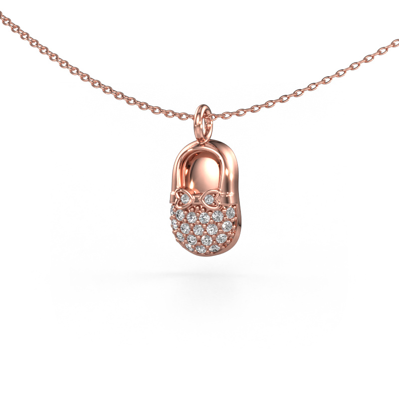 Bild von Anhänger Babyshoe 585 Roségold Lab-grown Diamant 0.193 crt