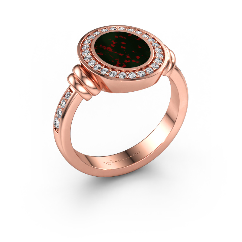 Bild av Signetring Bailey 585 roséguld Blodsten 10x8 mm