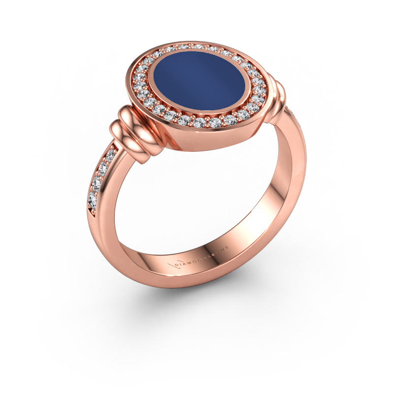 Immagine di Anello chevalier Bailey 585 oro rosa Lapislazzuli 10x8 mm