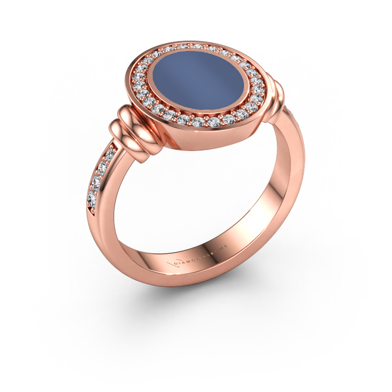 Bild av Signetring Bailey 585 roséguld Blå sardonyx 10x8 mm