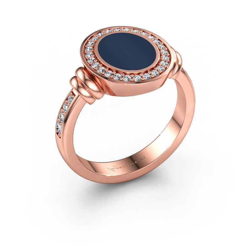 Bild av Signetring Bailey 585 roséguld Mörkblå sardonyx 10x8 mm