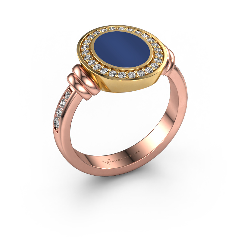 Bild von Siegelring Bailey 585 Roségold Lapislazuli 10x8 mm