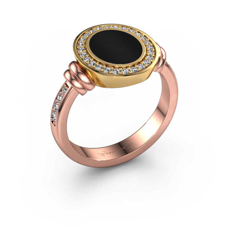 Bild von Siegelring Bailey 585 Roségold Onyx 10x8 mm