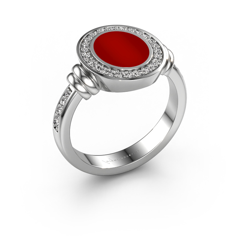 Image of Signet ring Bailey 950 platinum Carnelian 10x8 mm