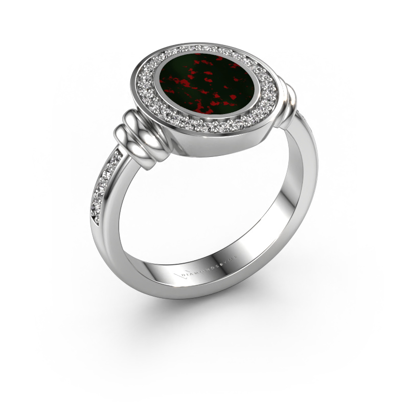 Image de Chevalière Bailey 950 platine Héliotrope 10x8 mm