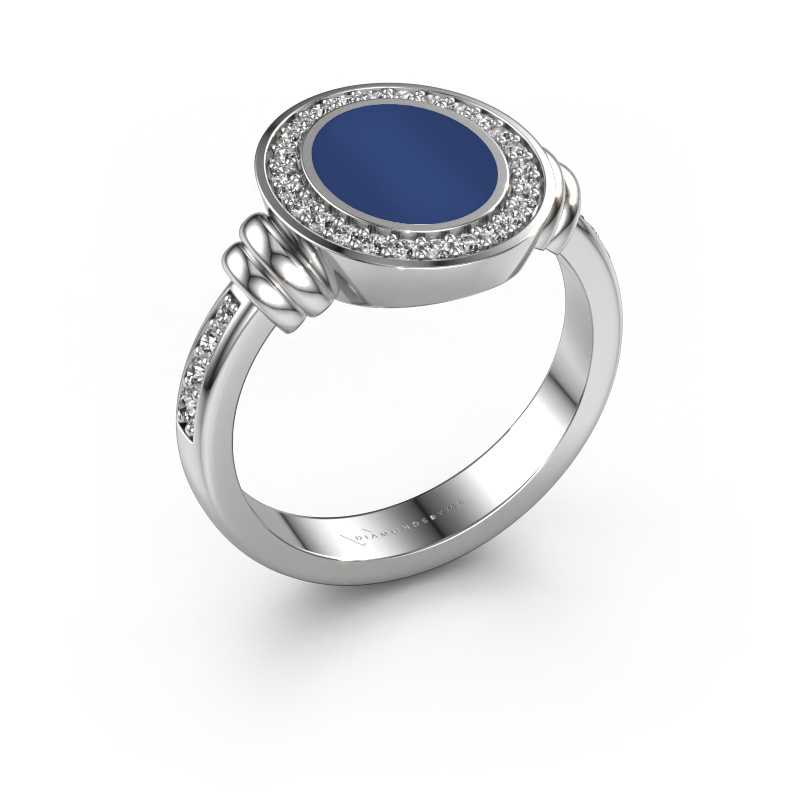 Image of Signet ring Bailey 950 platinum Lapis 10x8 mm