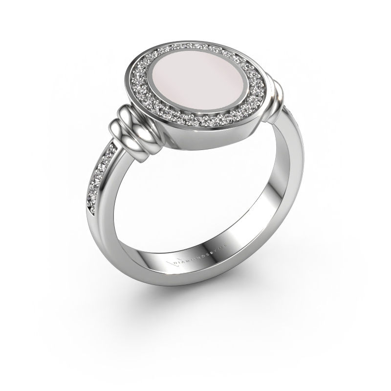 Image de Chevalière Bailey 950 platine Nicolo rouge 10x8 mm