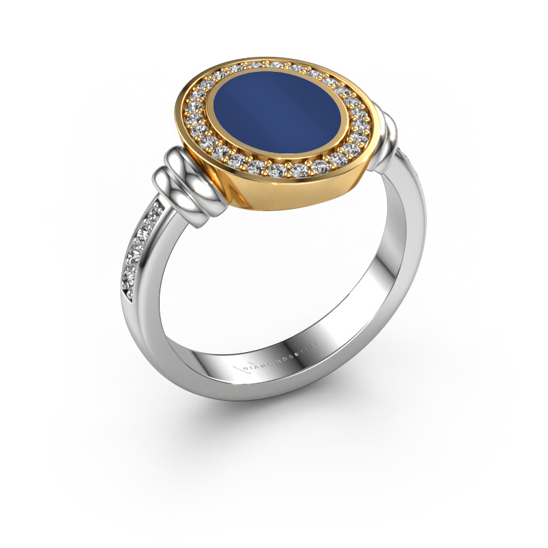 Image of Signet ring Bailey 585 white gold Lapis 10x8 mm