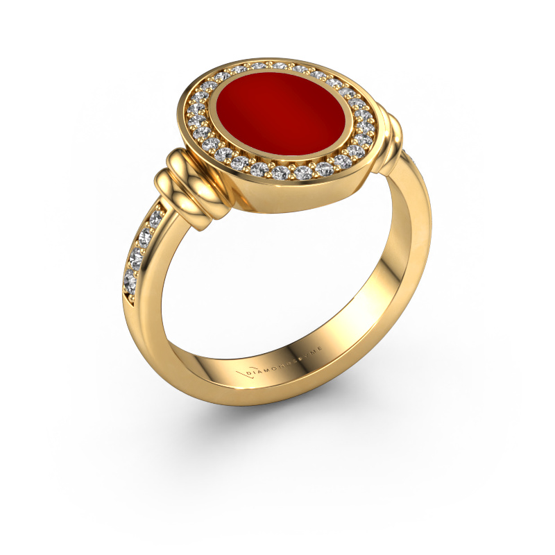 Image of Signet ring Bailey 585 gold Carnelian 10x8 mm