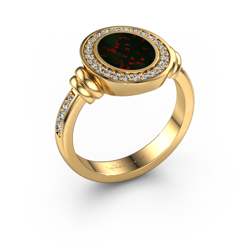 Bild von Siegelring Bailey 585 Gold Heliotrop 10x8 mm