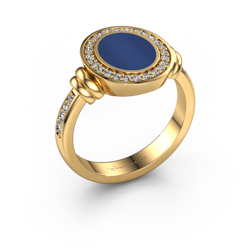 Image de Chevalière Bailey 585 or jaune Lapis lazuli 10x8 mm