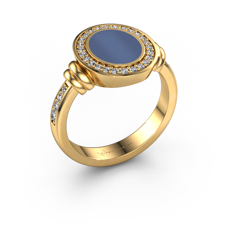 Bild von Siegelring Bailey 585 Gold Blau Lagenstein 10x8 mm