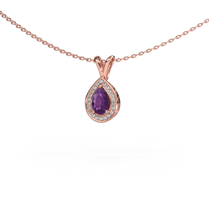 Image of Pendant Barbar 585 rose gold Amethyst 6x4 mm