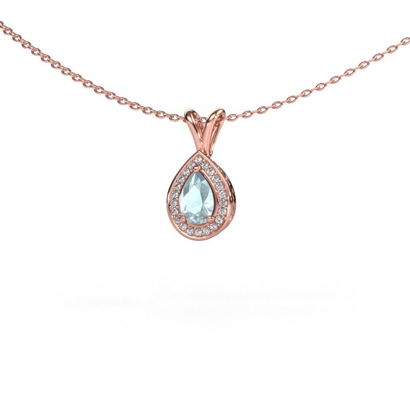 Image of Pendant Barbar 585 rose gold Aquamarine 6x4 mm