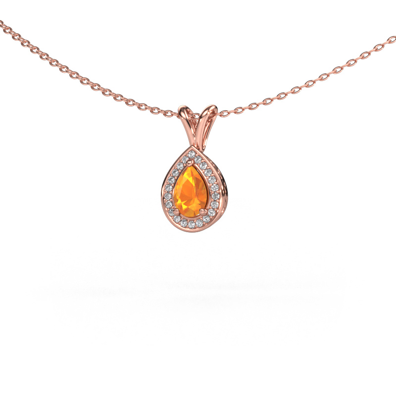 Image of Pendant Barbar 585 rose gold Citrin 6x4 mm